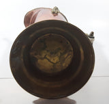 Vintage Lions Head Copper and Brass 13 1/4" Tall Ash Scuttle Bucket with Delft Blue Porcelain Hand Painted Handle