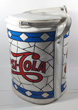 Vintage Pepsi Cola Can Shaped 13 1/2" Tall White Faux Leather Covered Beverage Drink Camping Cooler