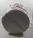 Vintage Pepsi Cola Can Shaped 13 1/2" Tall White Faux Leather Covered Beverage Drink Camping Cooler