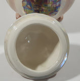 Rare Vintage Old Coach House York Woolhampton Bristol Stratford Iridescent White Peach 7 1/2" Tall Jar with Lid