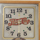 Vintage Pepsi-Cola Delicious Refreshing Soda Pop Lady Wood Framed Glass Mirror Advertising Clock 13 1/4" x 21 1/4"