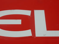 Delphi Technology Automotive Parts Embossed Oval Shaped Red Tin Metal Sign 9" x 24" GM Racing