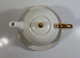 White and Gold Trim Combination Teapot Tea Cup Ceramic Collectible