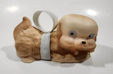 Vintage Light Brown Spaniel Puppy Dog Laying 6 1/4" Long Rubber Squeak Toy Figure