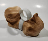 Vintage Light Brown Spaniel Puppy Dog Laying 6 1/4" Long Rubber Squeak Toy Figure