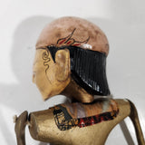 Antique Indonesian Wayang Golek 24" Hand Made Wood Theater Puppet In Traditional Batik Clothing