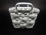 Vintage White Woven Porcelain Basket with Handles - Treasure Valley Antiques & Collectibles