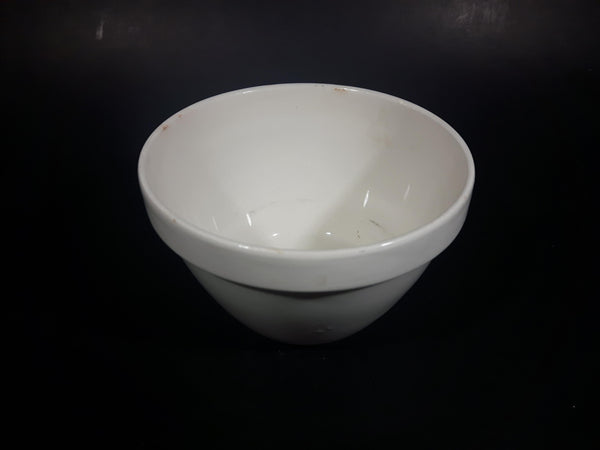 Vintage White Ironstone Pottery Pudding Bowl - Treasure Valley Antiques & Collectibles