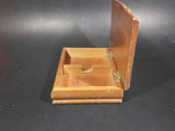 1980s Wooden Playing Card Box w/ Model-T Brass Decor - No cards - Treasure Valley Antiques & Collectibles
