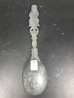 Antique Medieval Pewter or Lead Decorative Raised Spoon