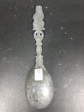 Antique Medieval Pewter or Lead Decorative Raised Spoon