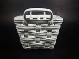 Vintage White Woven Porcelain Basket with Handles - Treasure Valley Antiques & Collectibles