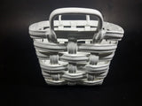 Vintage White Woven Porcelain Basket with Handles - Treasure Valley Antiques & Collectibles