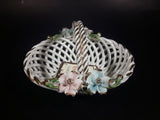 1950s Capodimonte Porcelain Flower Basket Made in Italy - Treasure Valley Antiques & Collectibles